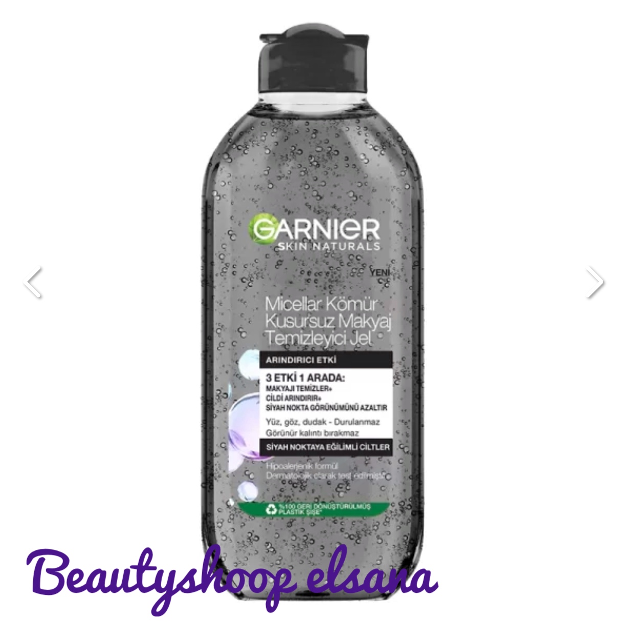 ژل میسلار گارنیر مدل CHARCOAL حاوی زغال فعال حجم 400 میل