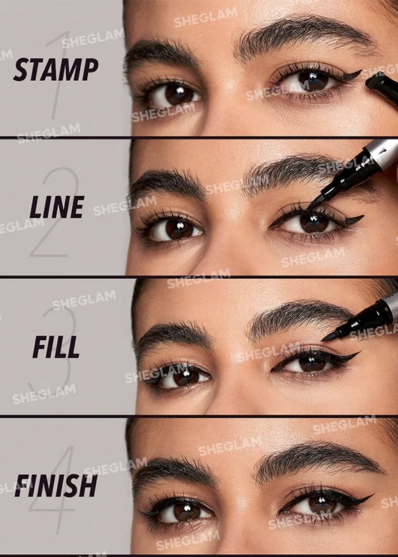 خط چشم دو سر ضد آب استامپ دار شیگلم مدل WING IT WATERPROOF